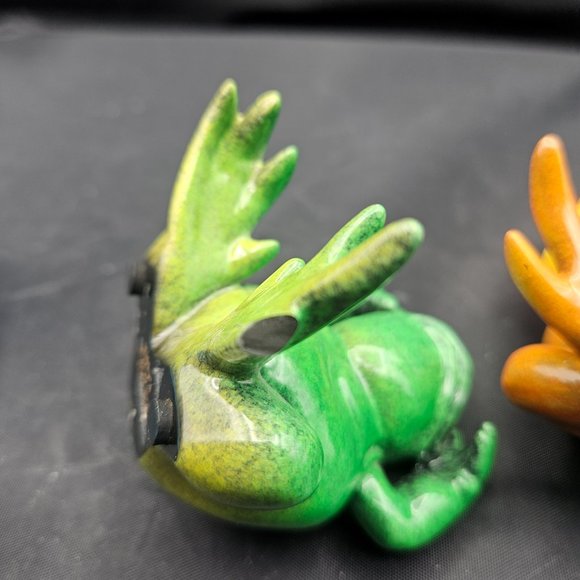 Kittys Critters See Hear Speak No Evil Frogs Blue Green Orange 2001 Set of 3 - Picture 7 of 12